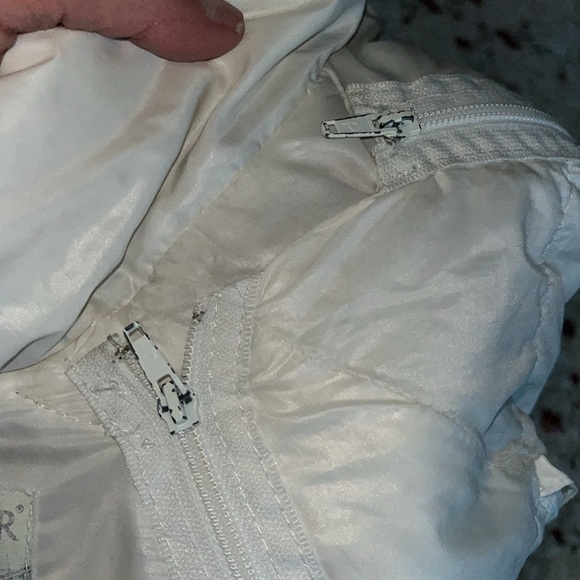 Moncler Armco Giubbotto Down Puffer Jacket / Vest Convertible Ivory Size 4 - Picture 13 of 13